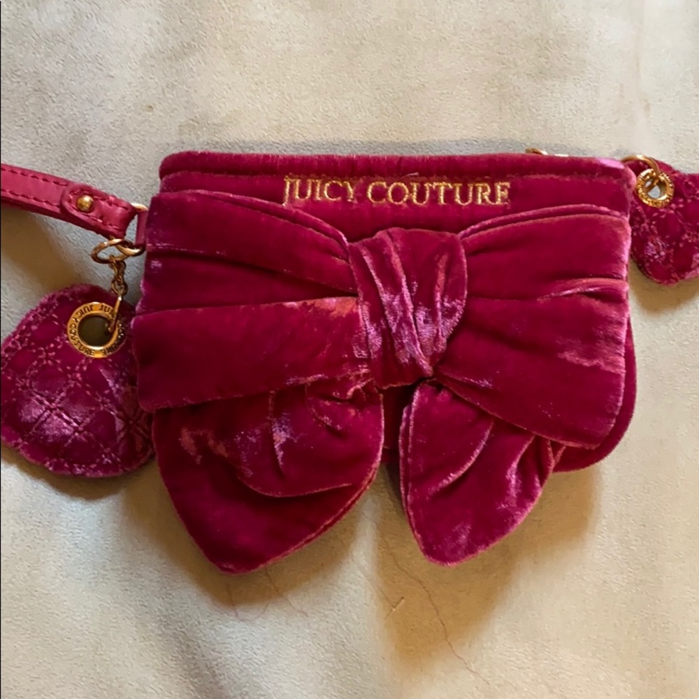 Juicy Couture pink velvet wristlet